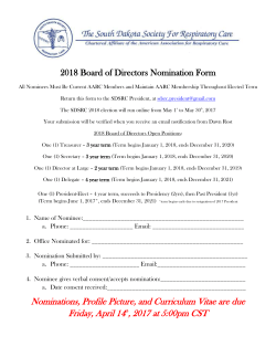 (2018) Board of Directors Nomination Form