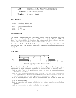 Schedulability Analysis Assignment Course - IDt