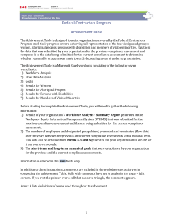 Achievement Table - Employment and Social Development Canada