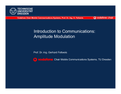 Amplitude Modulation - Vodafone Chair Mobile Communications