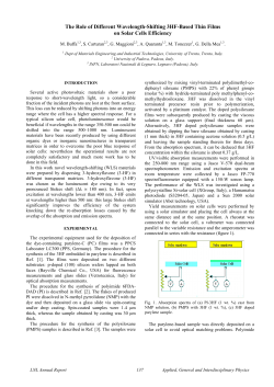 The Role of Different Wavelength-Shifting 3HF-Based - INFN-LNL