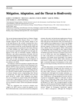 Diversity Mitigation, Adaptation, and the Threat to Biodiversity