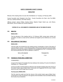 NORTH YORKSHIRE COUNTY COUNCIL