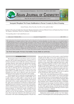 Inorganic Phosphate Wet Foams Stabilization to Porous Ceramics