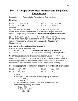 Sect 1.7 - Properties of Real Numbers and Simplifying Expressions