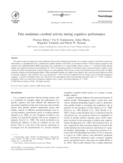 Pain modulates cerebral activity during cognitive performance