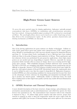 High-Power Green Laser Sources