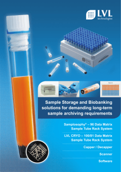 Sample Storage and Biobanking solutions for
