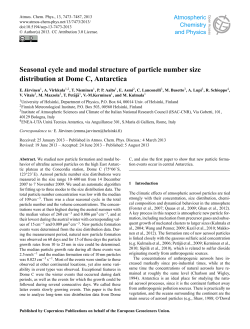Seasonal cycle and modal structure of particle number size