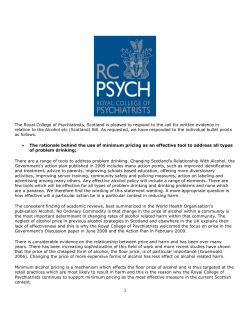 The Royal College of Psychiatrists, Scotland is pleased to respond