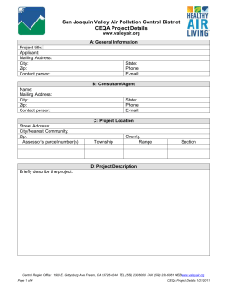 CEQA Project Details form - San Joaquin Valley Air Pollution Control