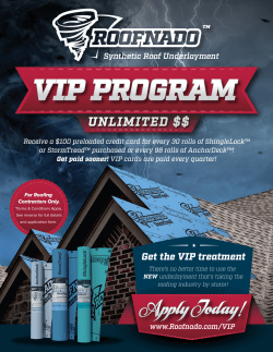 Get the VIP treatment - Roofnado Synthetic Roof Underlayment