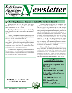 South Carolina Aquatic Plant Management Society ewsletter