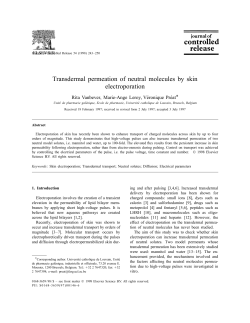 Transdermal permeation of neutral molecules by skin electroporation