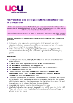 Universities and colleges cutting education jobs in a recession