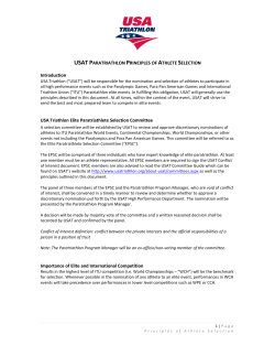 Principles of Athlete Selection