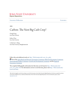 Carbon: The Next Big Cash Crop? - Iowa State University Digital