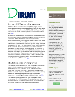 Health Economics Working Group Review of UK Resource Use