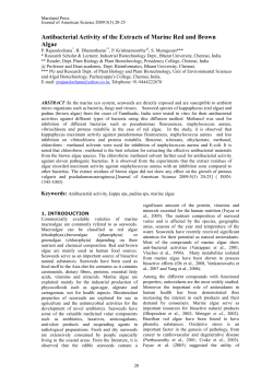 3. Antibacterial Activity of the Extracts of Marine Red and Brown Algae