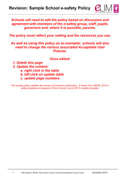 eLIM School e-safety Policy - Somerset Learning Platform