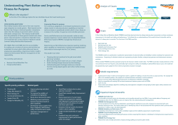 Understanding Plant Better and Improving Fitness for Purpose 1. 2.