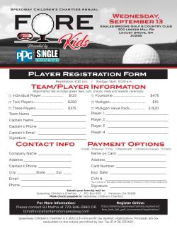 Team/Player Information PLayer Registration Form Payment Options