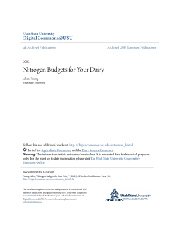 Nitrogen Budgets for Your Dairy - DigitalCommons@USU