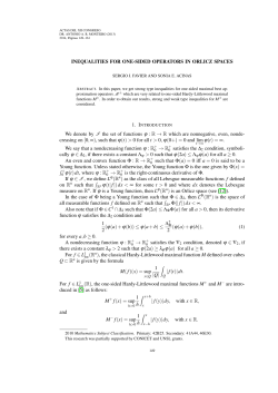 INEQUALITIES FOR ONE-SIDED OPERATORS IN