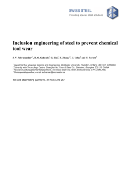 Inclusion engineering of steel to prevent chemical tool