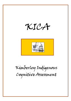 Kimberley Indigenous Kimberley Indigenous Cognitive Assessment