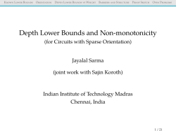 Depth Lower Bounds and Non-monotonicity