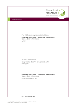 Psa 2.4 Psa on asymptomatic leaf tissue A report prepared for: Greg