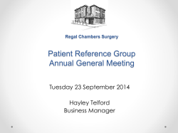 PRG AGM Presentation 23/09/2014