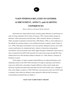 NAEP Findings Related to Gender: Achievement