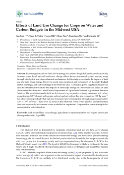Effects of Land Use Change for Crops on Water and Carbon
