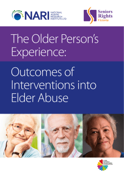 The Older Person`s Experience: Outcomes of Interventions into Elder