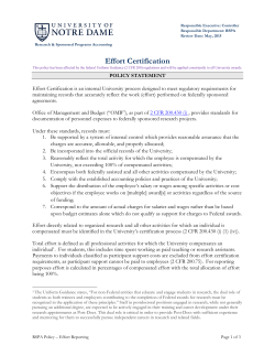 Effort Certification - Office of the Controller