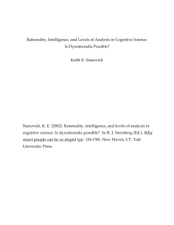 Rationality, Intelligence, and Levels of Analysis in Cognitive Science