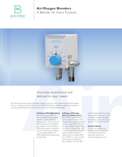 Air/Oxygen Blenders A Blender for Every Purpose Accurate