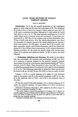 LOCAL CROSS SECTIONS IN LOCALLY COMPACT GROUPS 645