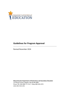 Program Approval - Massachusetts Department of Elementary and