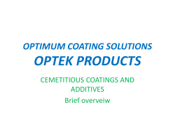 OPTIMUM COATING SOLUTIONS OPTEK PRODUCTS