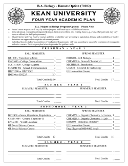 4 Year Plan - Kean University