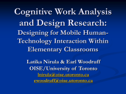 Cognitive Work Analysis (CWA)