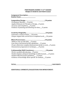 PRINTMAKING RUBRIC 9-12TH GRADES PROJECTS WORTH 100