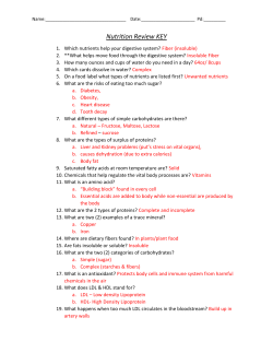Nutrition Review KEY