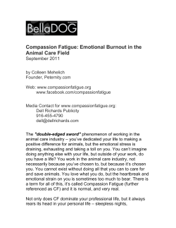 Compassion Fatigue: Emotional Burnout in the Animal Care Field