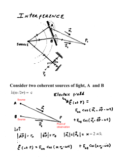Consider two coherent sources of light, A and B