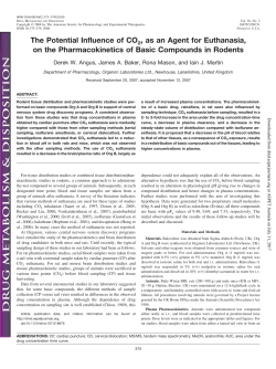 The Potential Influence of CO2, as an Agent for Euthanasia, on the