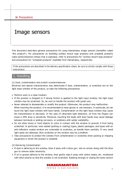 Image sensors / Precautions